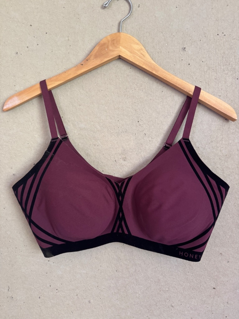 Honeylove Silhouette Bra in FIG (maroon) XL
